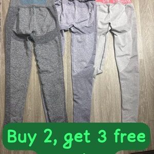 Gymshark Kids Gray and Light Gray Leggings Set